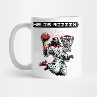 He Is Rizzin Funny Easter Tee | Jesus Is Rizzen with a dunk! Mug